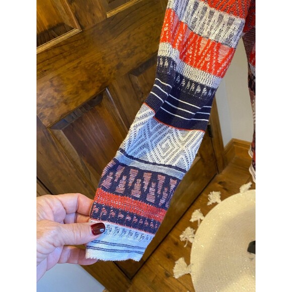 Cato Shrug Sweater Wrap Orange Rust Brown Size 18 20W Aztec Pattern Open Front - Picture 7 of 12